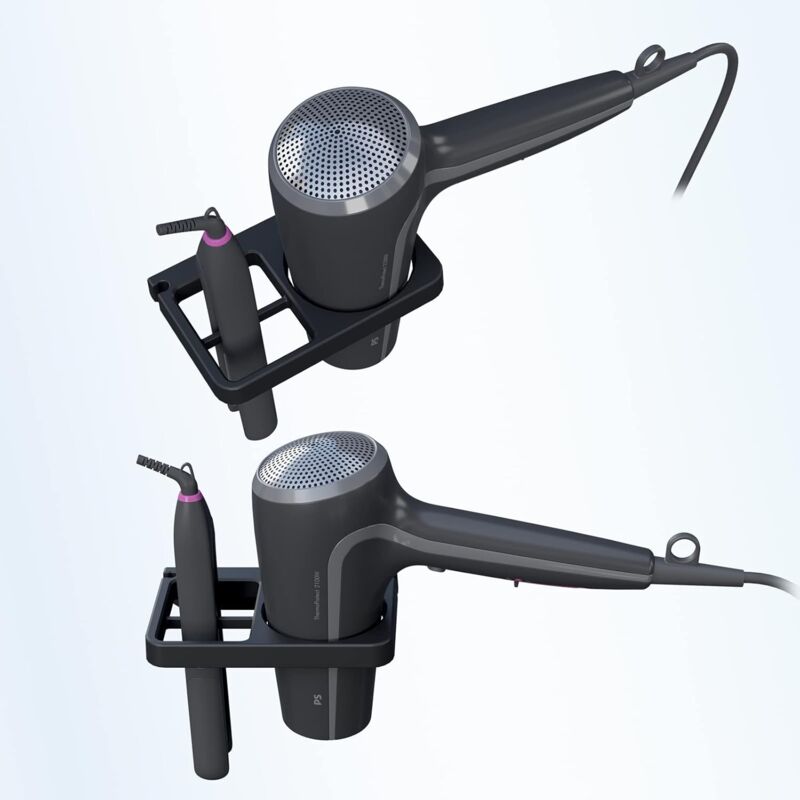 Hair Dryer & Hair Straightener Holders, Universal Wall Mount Organizer Accessories — image 4