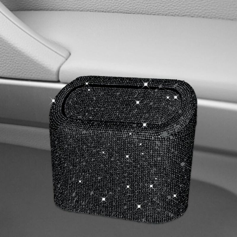 Car-Mounted Diamond-Encrusted Trash Can, Car Storage Bucket, Hanging Car Storage Bag, Creative Diamond-Encrusted Mini — image 3