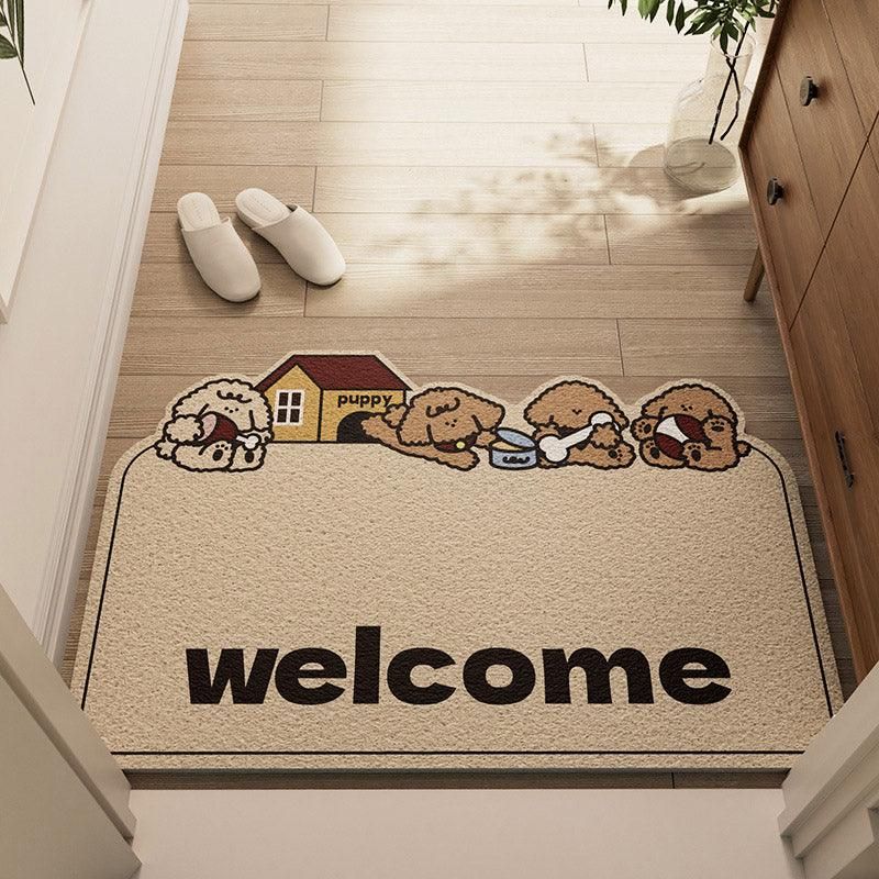 Cartoon Non Slip Household Silk Circle Floor Mat Durable Entryway Rug Can Be Cut - Panda โ image 5