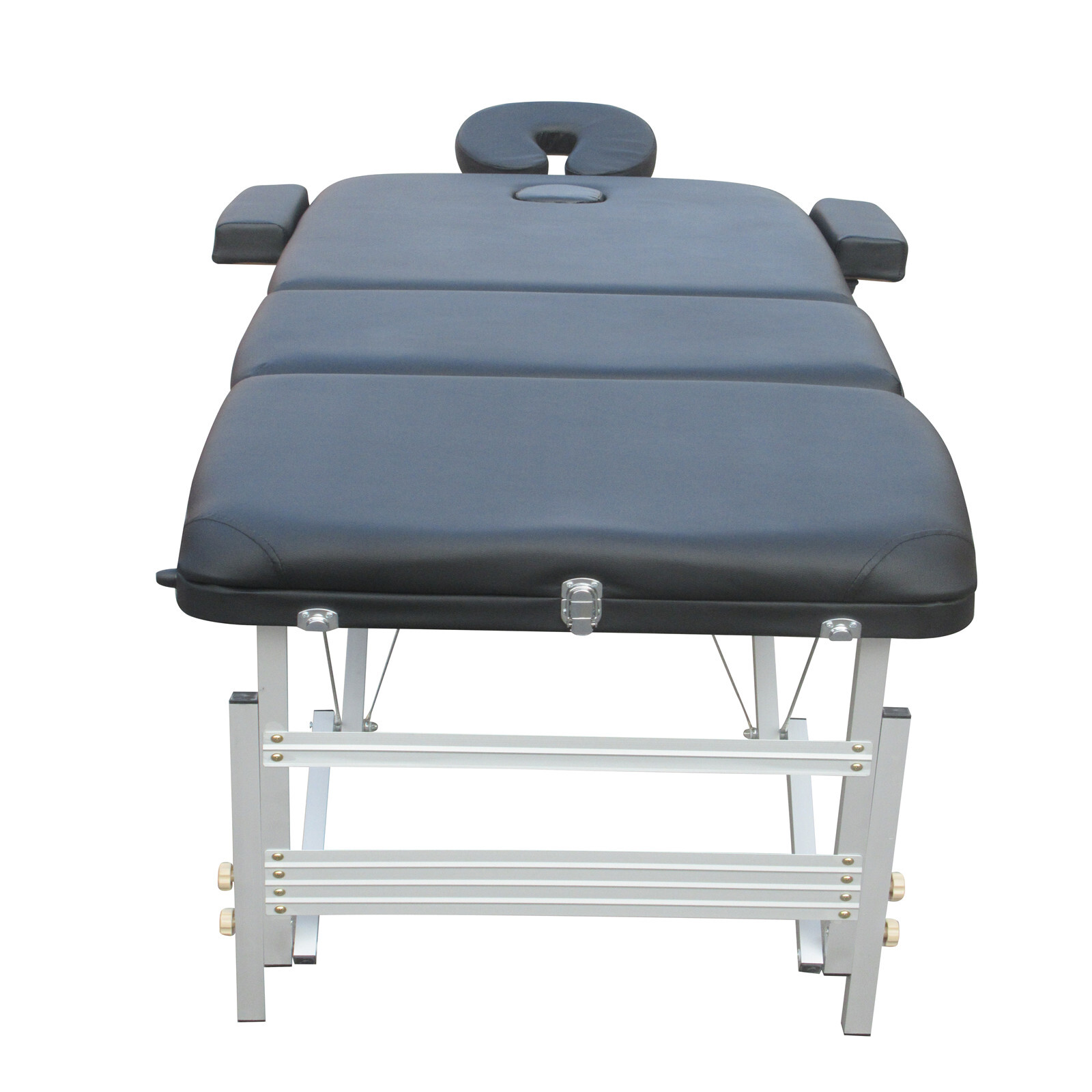 YES4HOMES 3 Fold Portable Aluminium Massage Table Massage Bed Beauty Therapy Black — image 3