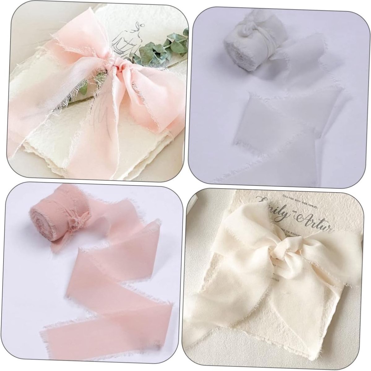 Gift Ribbon - Decorative Ribbon - Fabric Ribbon - Length: 5 Meters - Gift Wrapping - Decorative Ribbon - Hand-Torn Ribbon - With Raw Edge - DIY Crafts - For — image 4