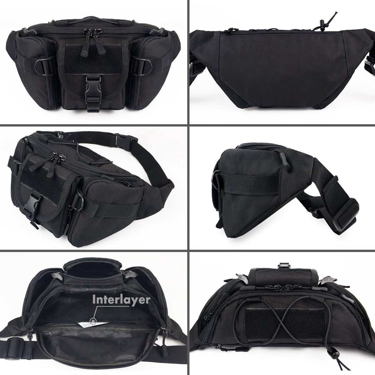 Waist Bag - Nylon Waist Bag - Waterproof - Large Capacity - Crossbody Bag - Multifunctional Sling Bag - Outdoor Anti-Theft - For Sports / Hiking / Cycling / — image 3