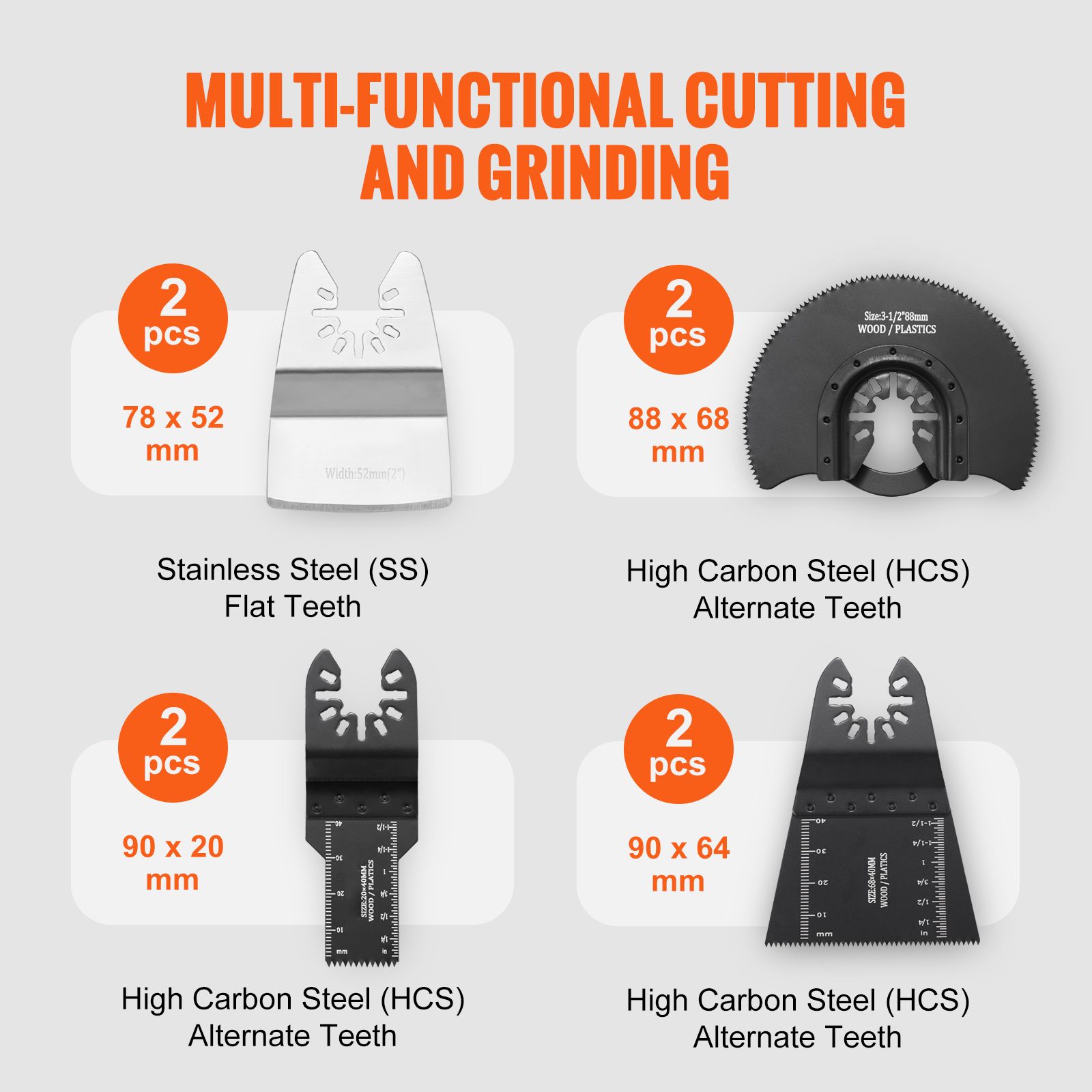 30PCS Multi Tool Blades Kits, Universal Quick Release Oscillating Saw Blades, 8 Types Wood Metal Plastic Oscillating Tool Blades, Fit Dewalt Bosch Milwaukee — image 3