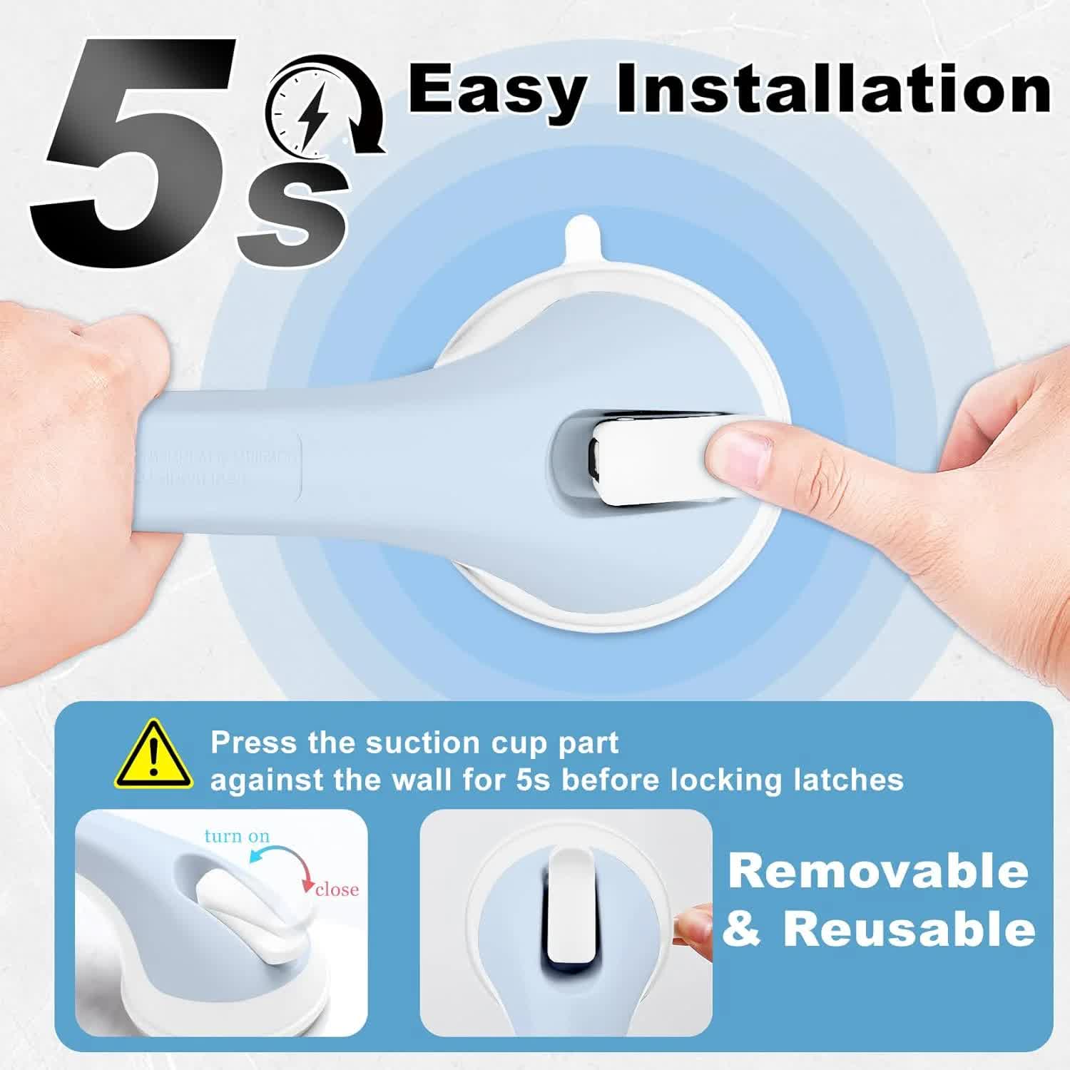 Shower Foot Rest for Wall, Shower Pedicure Foot Stool for Shaving Legs Bathroom Stool with Powerful Suction Cups Foot Stand for Inside Shower Suitable for โ image 4