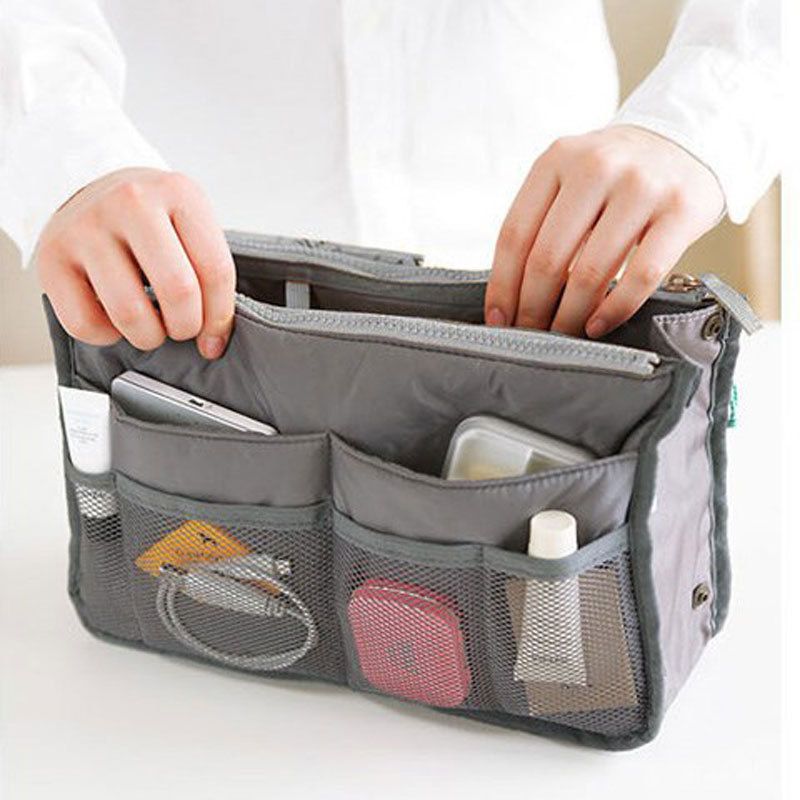 Craftsman Double Zipper Makeup Bag Oxford Cloth Pink โ image 5