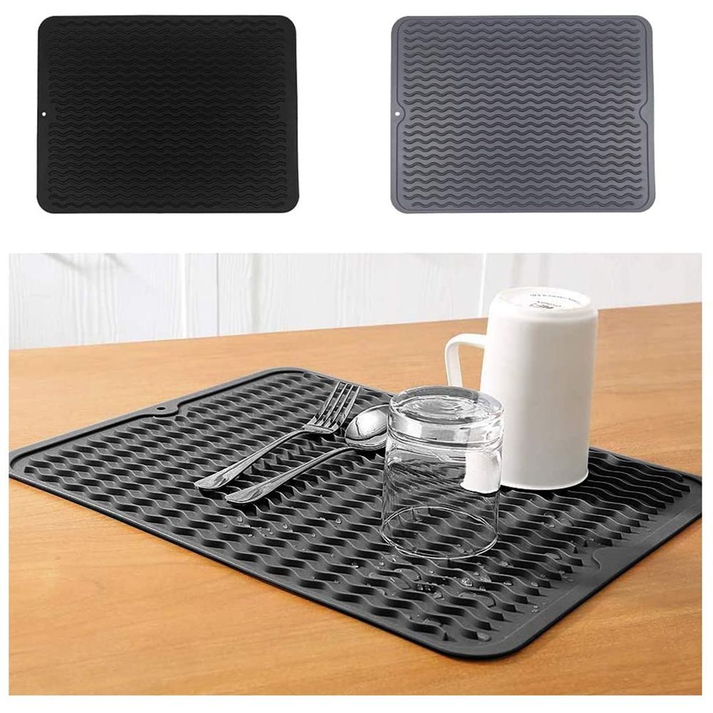 Silicone Drying Mat Silicone Heat Resistant Draining Mat 40 x 30 cm Non Slip Dish Drying Mat Kitchen Pot Coasters Place Mats โ image 2