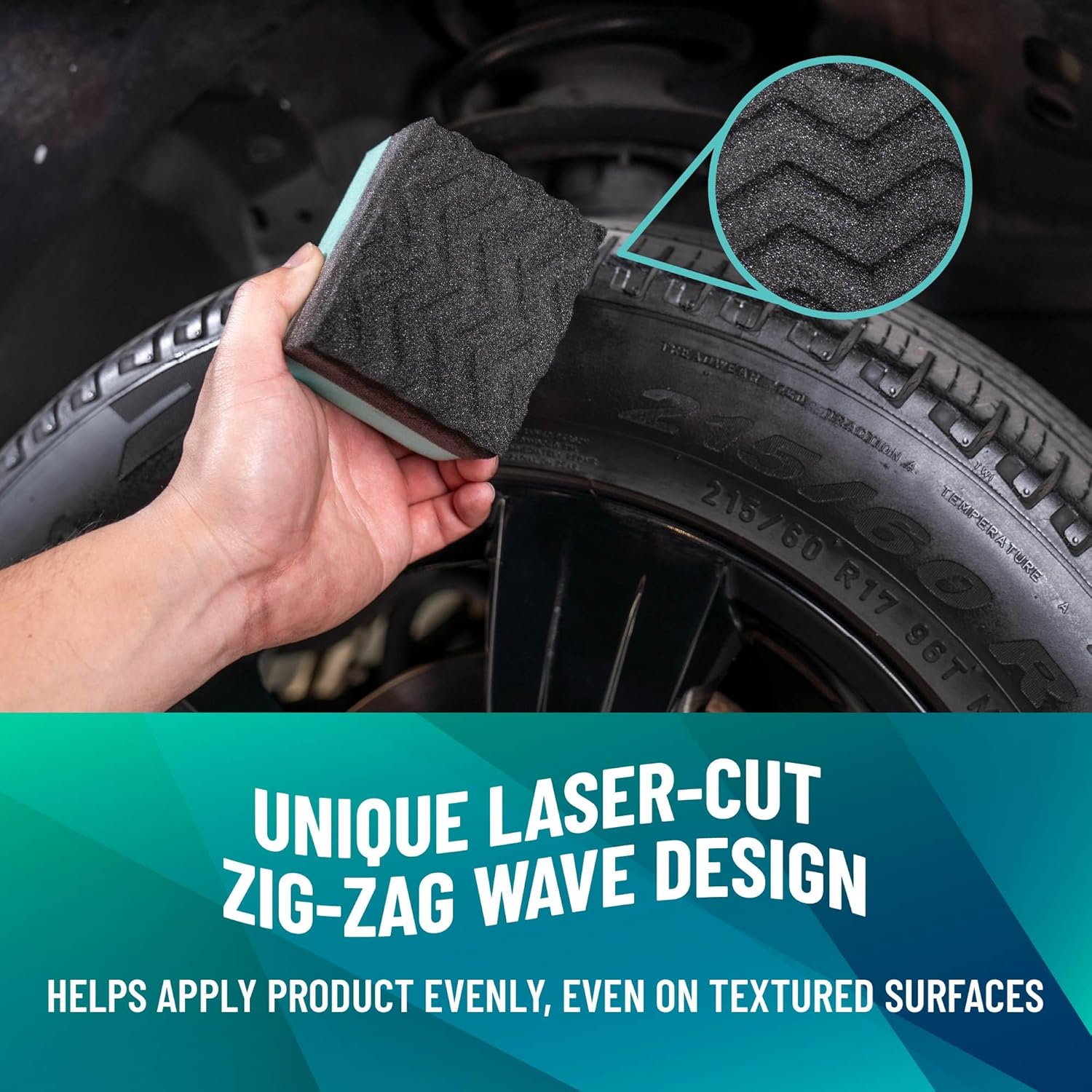 Tire Shine Applicator Pads - Foam Pads for Applying Tire Dressings, Protectants, Wax, Polish and Car Detailer Products for Trucks and SUVs, (Pack of 4) — image 3