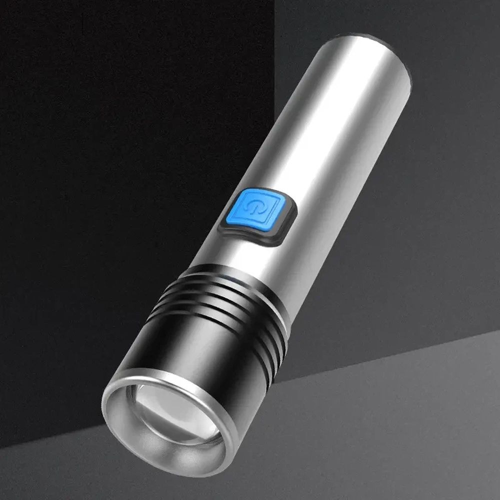 Rechargeable Blue Light Flashlight,3 Modes, Zoomable Small LED Tactical Flashlight Light Fishing Night Vision Flashlight โ image 4