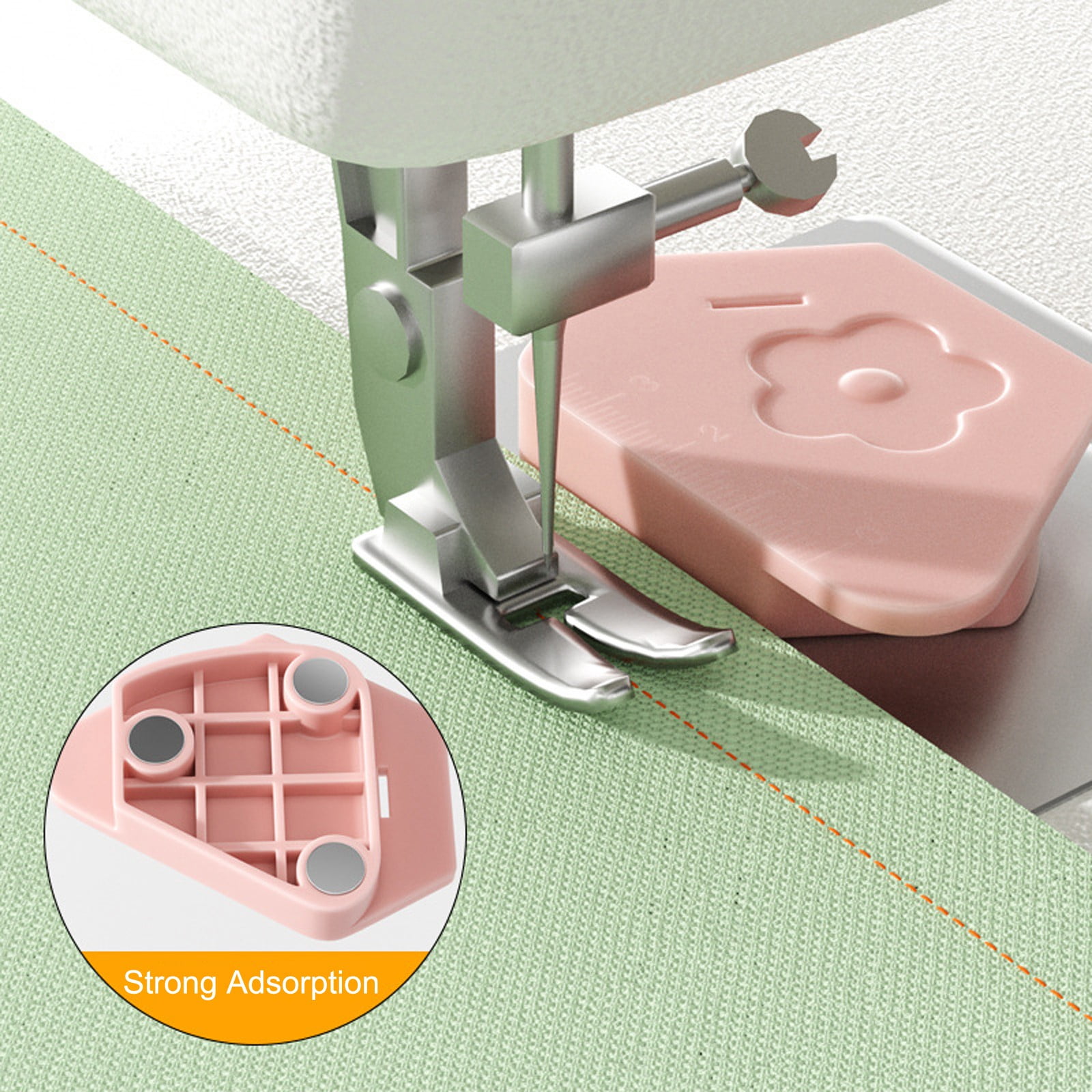 1Pcs Magnetic Seam Guide for Sewing Machine, Multifunctional Polygonal Hemmer Guide with Scale, Universal Sewing and Quilting Supplies Accessories Tools — image 2