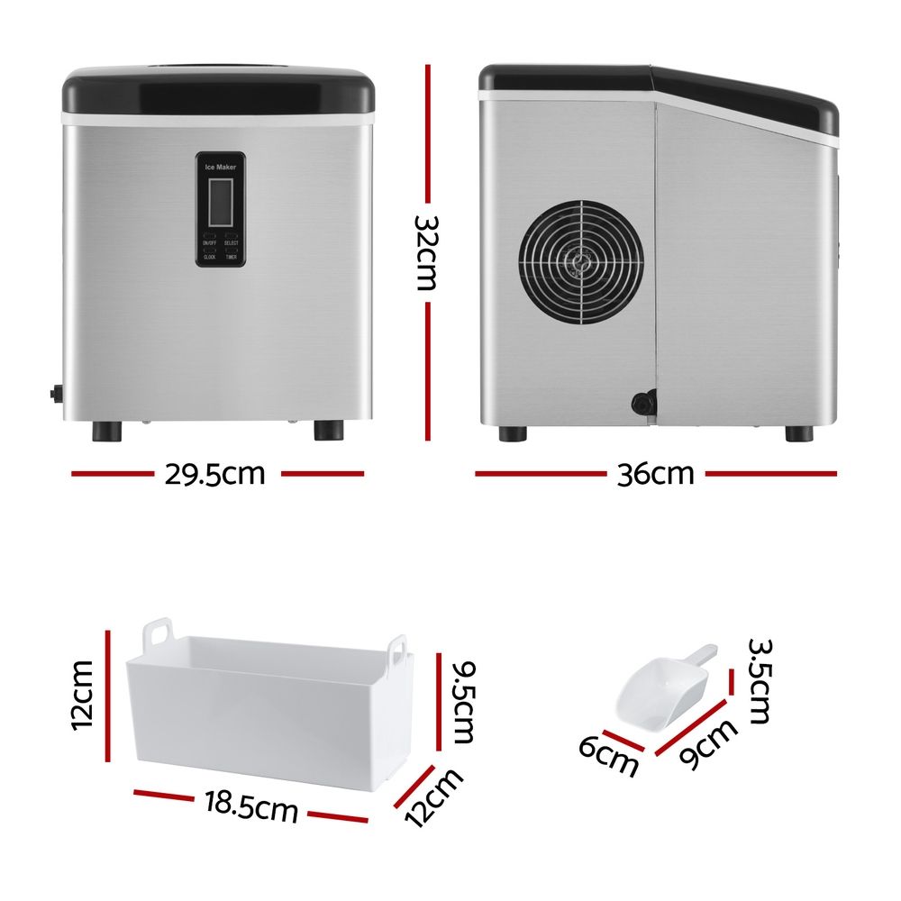 Devanti 15kg Ice Maker Machine Silver — image 2
