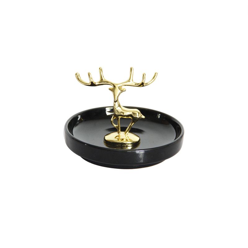 Deer Ornament Bracelet Tray Bracelet Holder Black Ring Black Decorations Black Stand Sculptures Home Decor Black