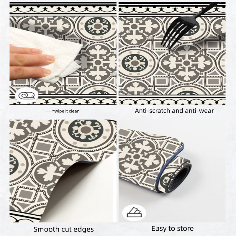 Diatom Mud Kitchen Counter Mat - Quick Dry Absorbent Non-Slip Draining Pad for Sink Benchtop 50cm x 80cm(Shadows on the Lattice Window) โ image 3