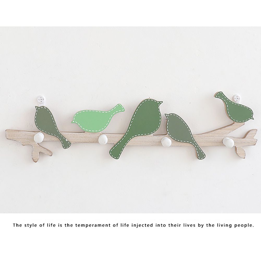 Wooden Wall Mounted Bird Hooks Wall Decoration Wall Hanging Clothes Hook โ image 5