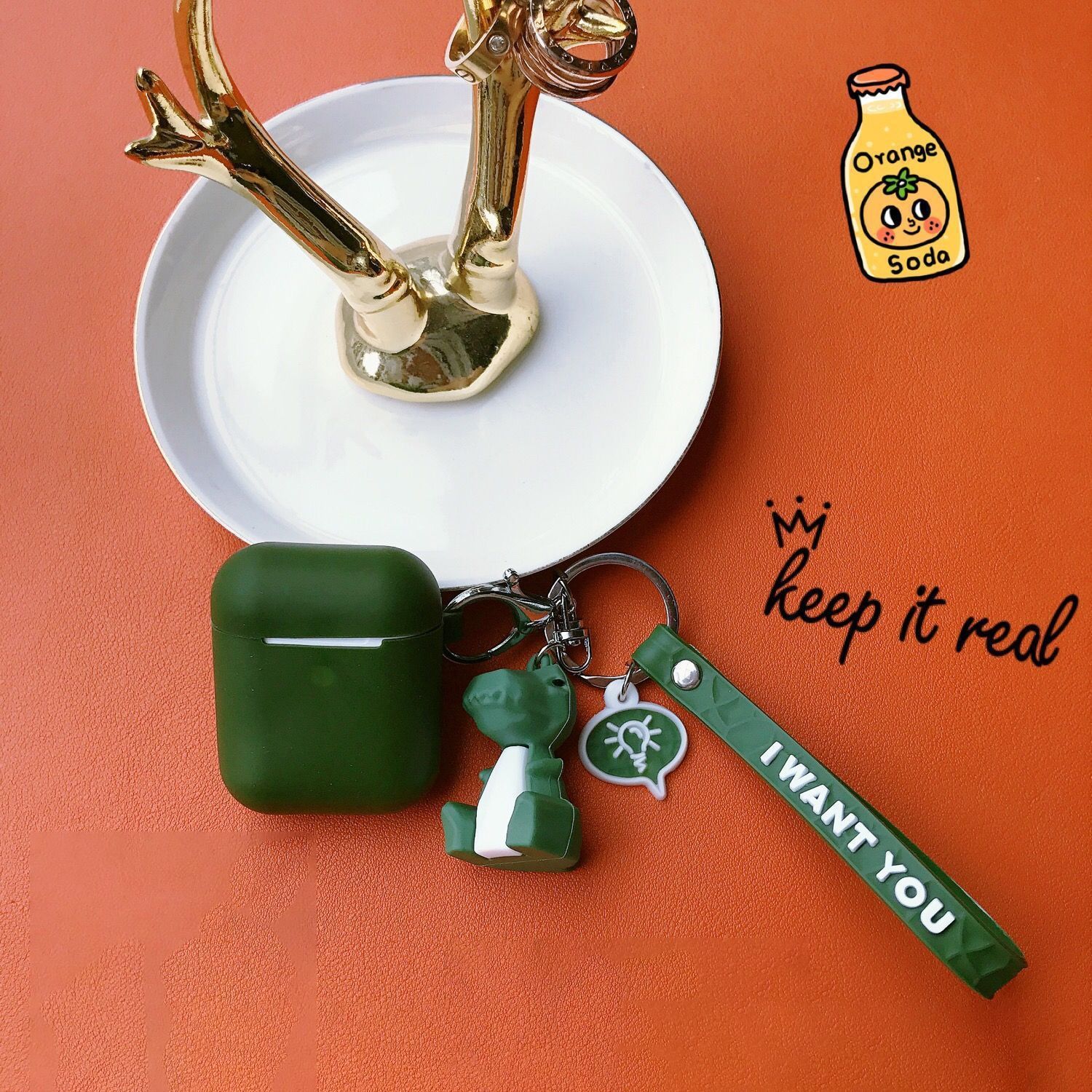 Brown jumpsuit + geometric reindeer Apple AirPods 3 — image 4