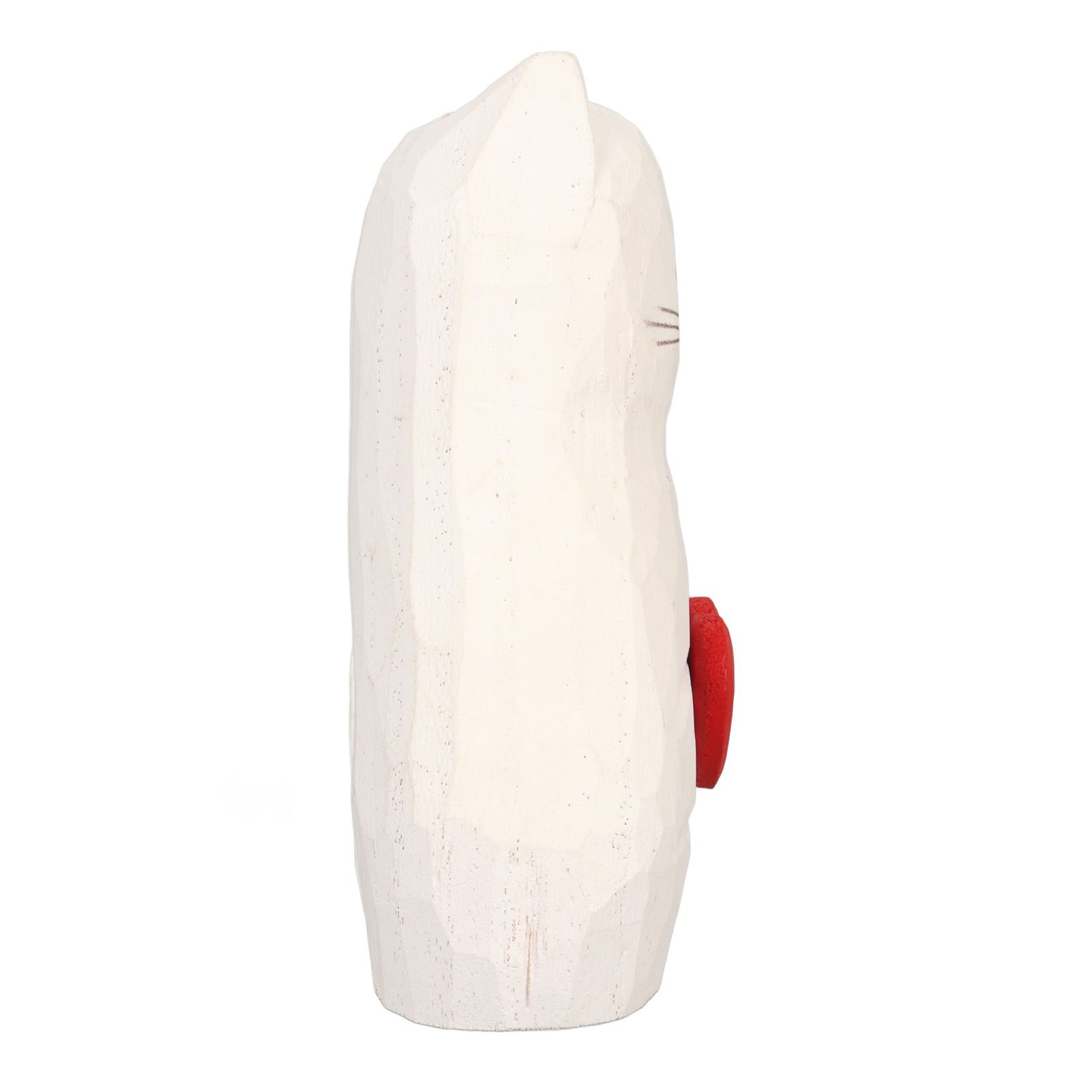 Cat Statue Flower Vase White Handmade Textured Wooden Cat Vase for Thanksgiving Day Gift Cat Lovers โ image 6