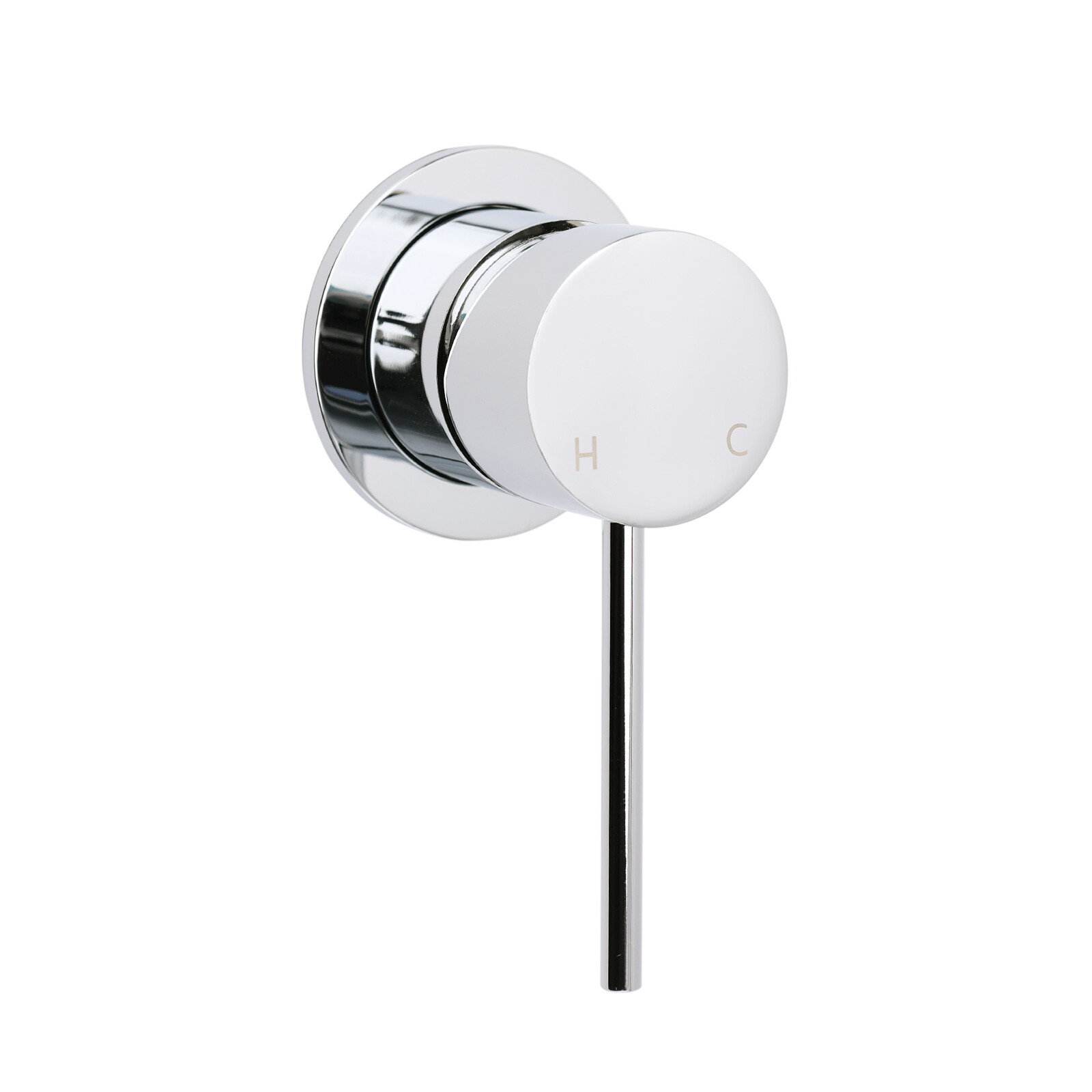 Bathroom Chrome Round Pin Lever Handle Hot Cold Water Tapware Shower Mixer Valve