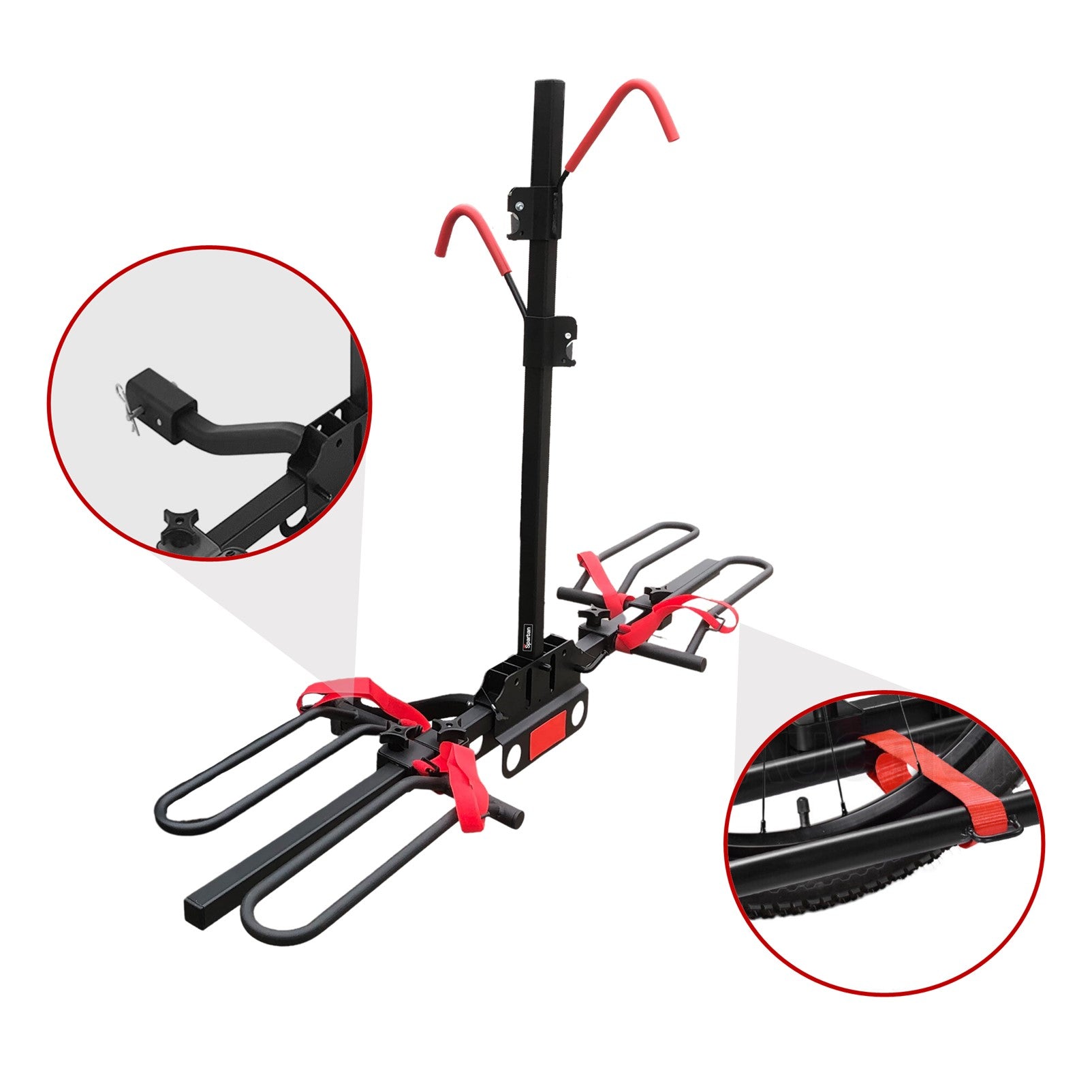 2 Bicycle Bike Rack Rear Car Carrier 2" Hitch Mount Platform Foldable — image 2