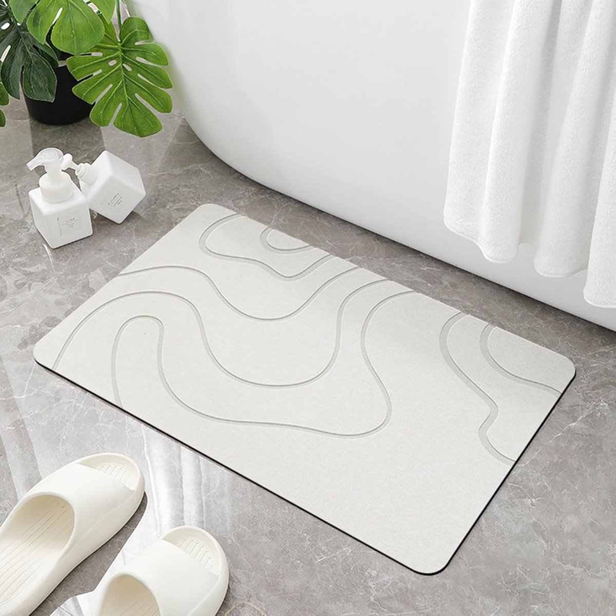 Absorbent Bath Mat - 40 × 60 cm - Diatomaceous Earth Bath Mat - Non-Slip Diatomite Mat - Non-Slip Shower Mat - Bathroom Mat - Toilet Mat - non-slip bath mat — image 3