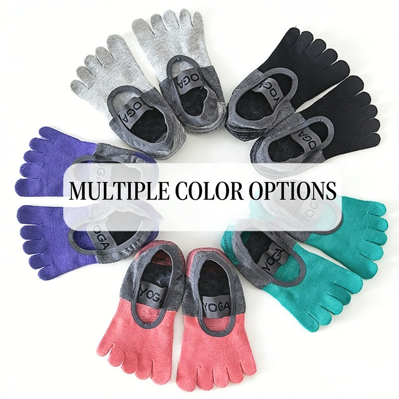 Professional five-toe yoga socks | Full-sole PVC anti-slip particles | Breathable and form-fitting | Multiple colors available | A must-have for — image 4