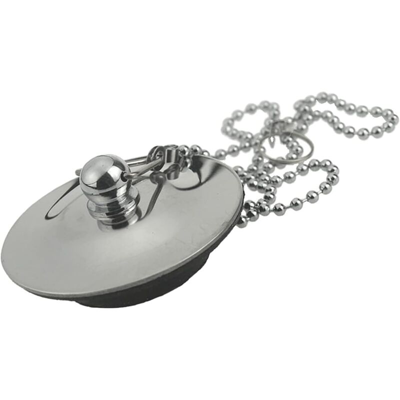 Sink Plug With Chain Rustproof Bathtub Stopper Drain Plug With Rubber Ring Bathtub Drain Cover Plug For Sink Bathtub