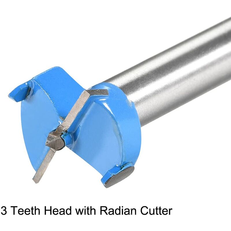 Wood ROuter Bit Reamer Drilling Bit 21Mm Dia. Carbide Alloy Steel Tipped ROund Shank Cutter For Woodworking Blue 2 pcs — image 3