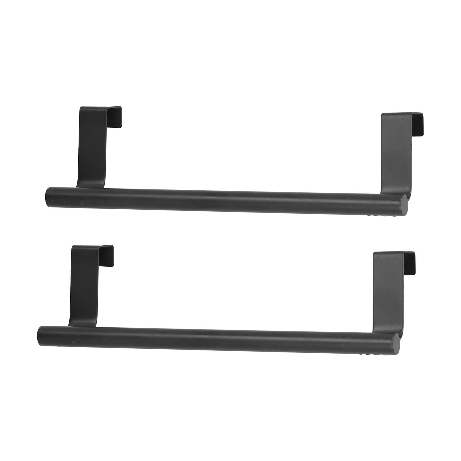 2Pcs Towel Rack Black Hangable Punch Free Nail Free Cabinet Door Towel Rack for Home Hotel23CM โ image 6