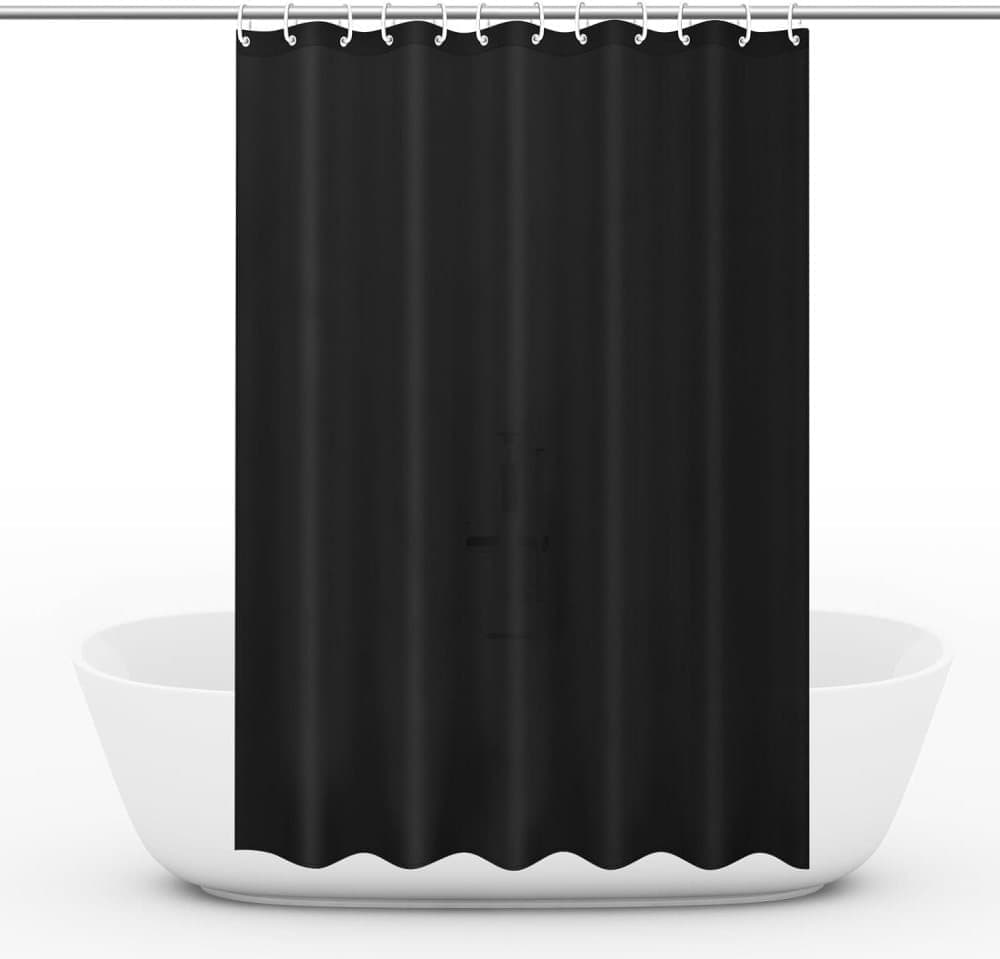Waterproof Shower Curtain 180x180cm, quick-drying mold resistant, compatible with outdoor shower and bathroom, Black