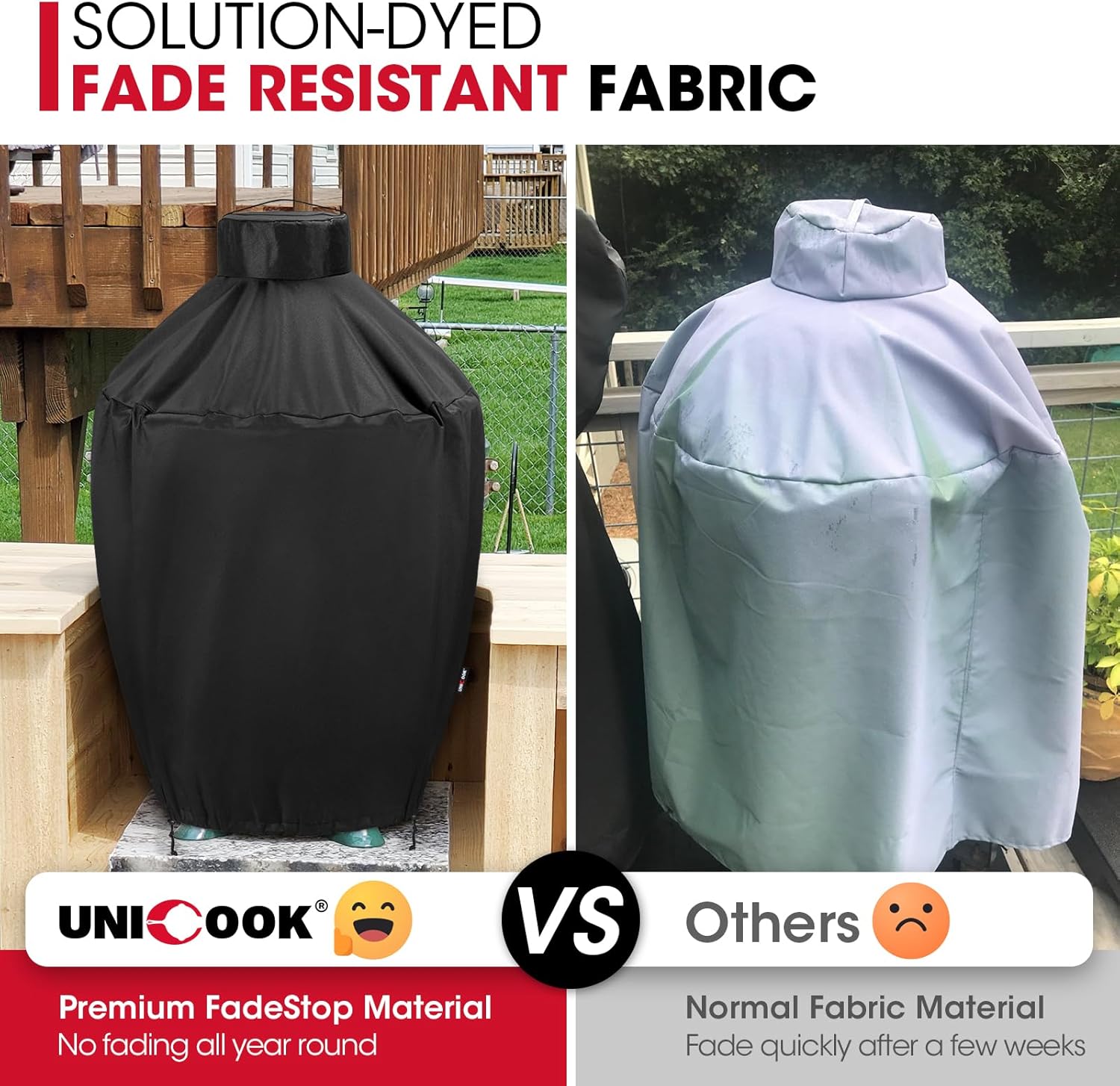 Grill Cover 31.5 Inch, Compatible with Large Big Green Egg, Kamado Joe and Pit Boss Ceramic Grills, Heavy Duty Waterproof BBQ Cover, Fade Resistant Round — image 4