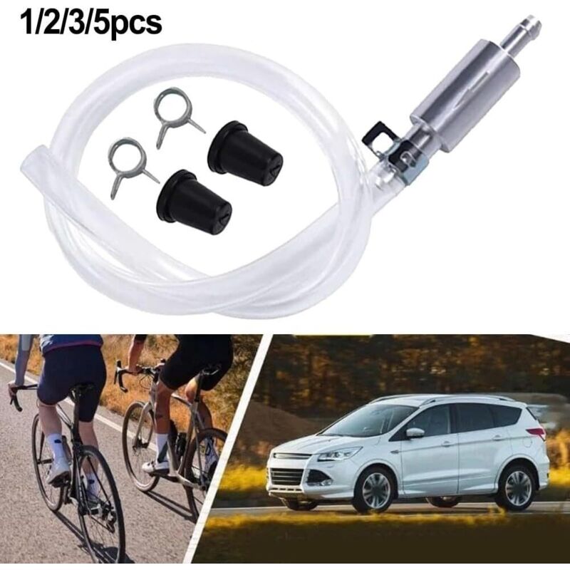 Brake Bleed Tool Set with Check Valve and Metal Hose Clamps Compatible with Vehicle Hydraulic Brake Systems Silver โ image 3