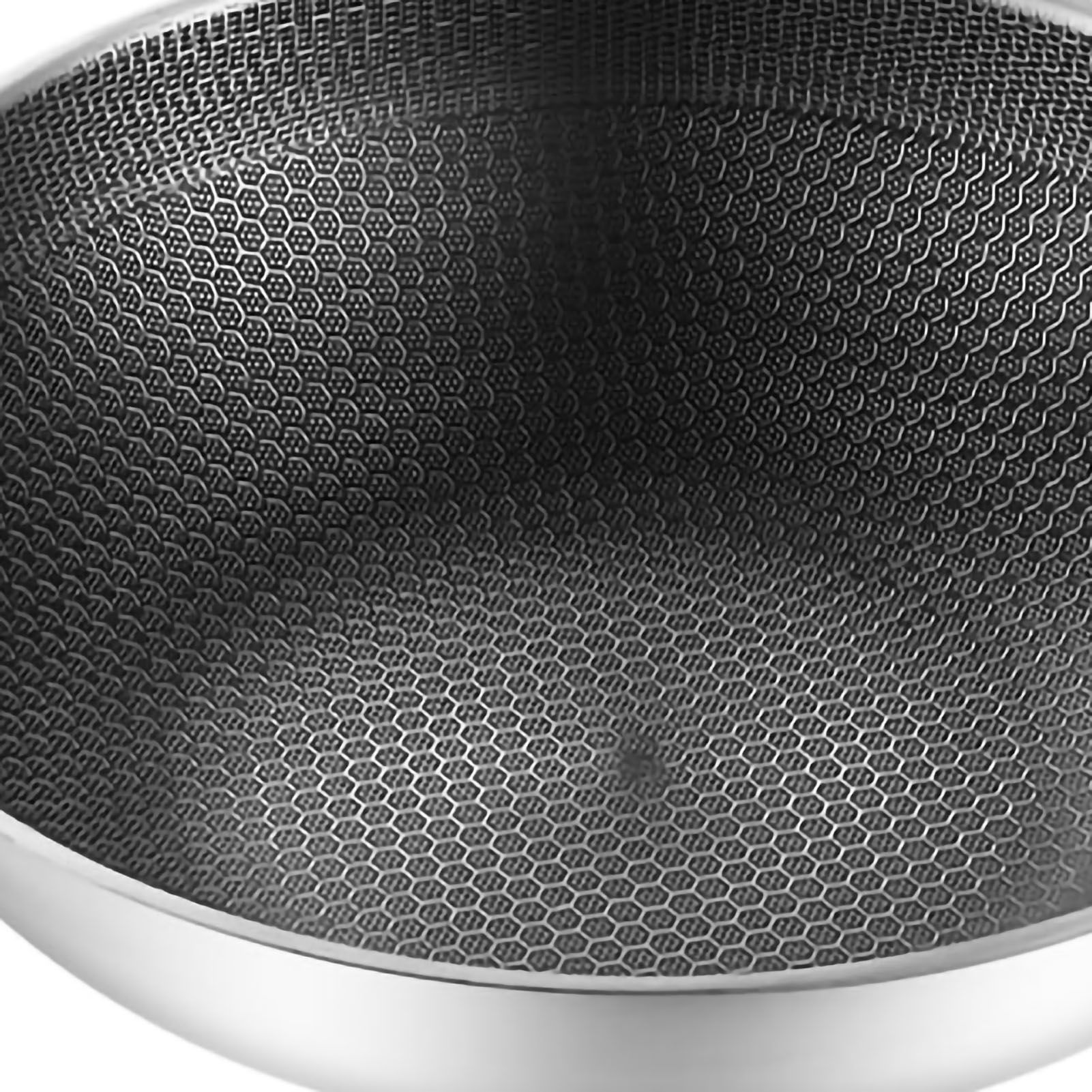 Stainless Steel Wok Pan Double Sided Honeycomb 3 Layer Prevent Sticking Easy Cleaning Wok for Kitchen 32cm/12.6in (No Lid and No Ears) โ image 2