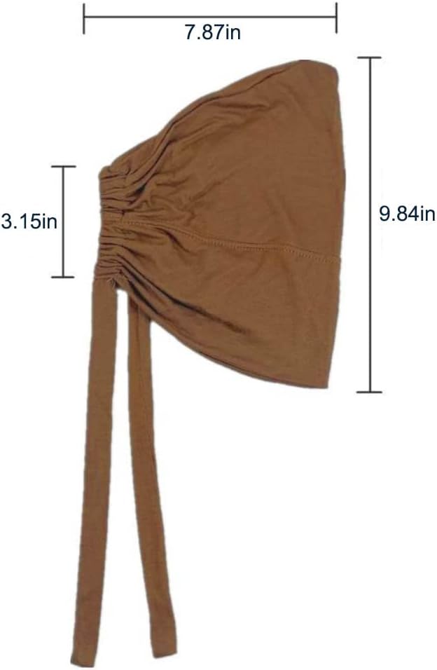 4 Pcs Women Hijab Undercap Muslim Inner Beanies Cap with Tie Back Closure Adjustable Underscarf Hat Chemo Turban Cap — image 3