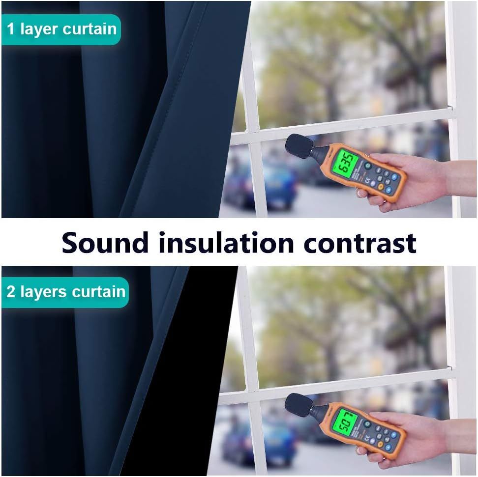 2 Pack 100% Blackout Curtains, Thermal Insulated Window Drapes for Bedroom, Guest Room and Shift Workers, Navy, 132 x 213 cm — image 4