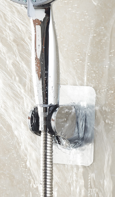 Strong Adhesive and Waterproof Shower Head Holder, Adjustable Handheld Shower Holder Wall Mounted Shower Bracket, ABS material — image 5