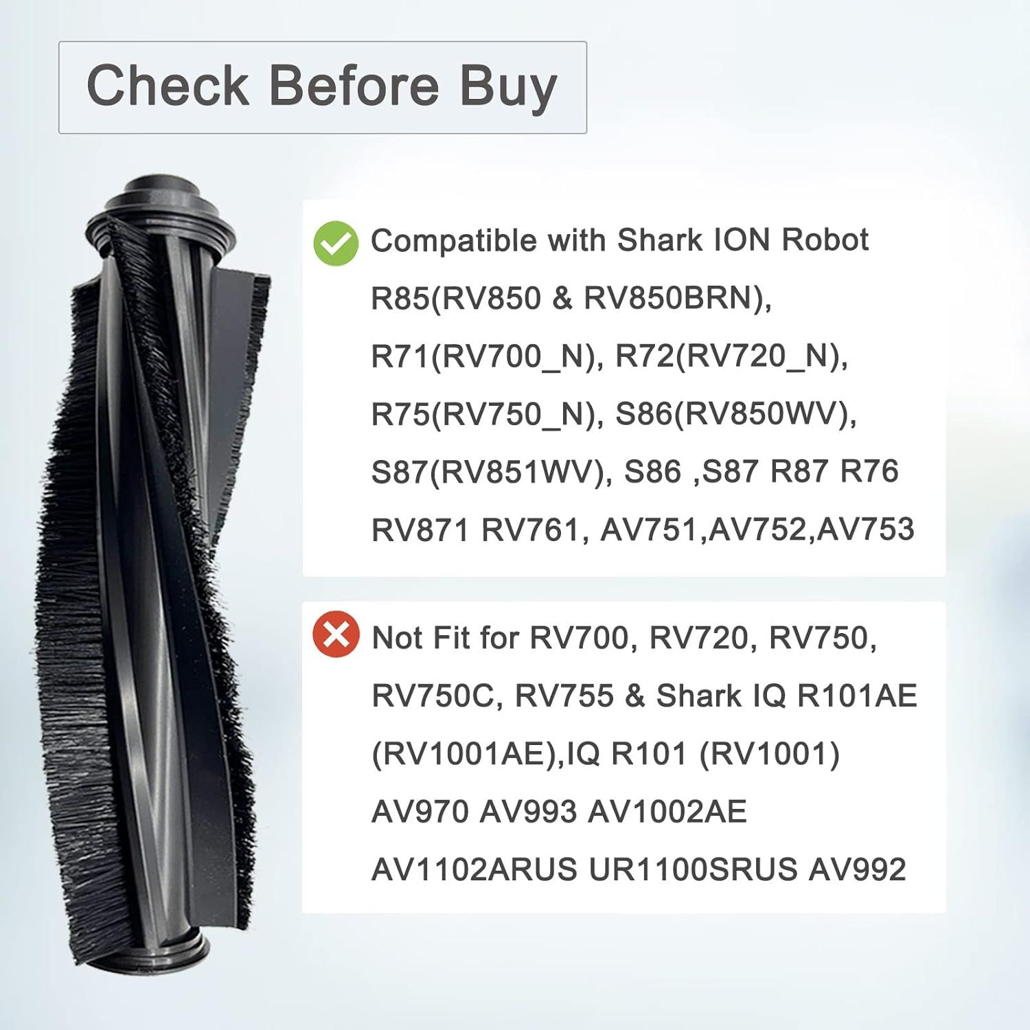 20 Pack Replacement Parts or Shark ION AV751 R85 RV850 S86 S87 S88 R71 R72 R75 RV761 RV771 RV871 AV752 AV753 Robot, 2Main Brush&5ilters&10Side — image 3