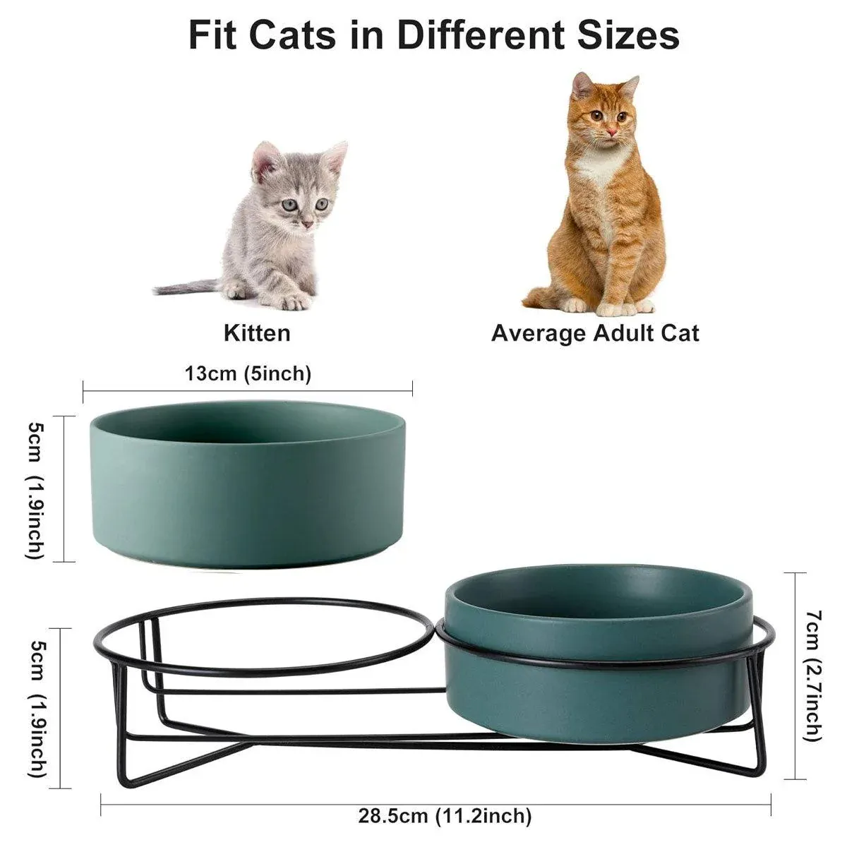 Ceramic Pet Bowl Cat Food Bowl Dog Bowl Drinking Bowl Pet Water Food Dish - Grey — image 4