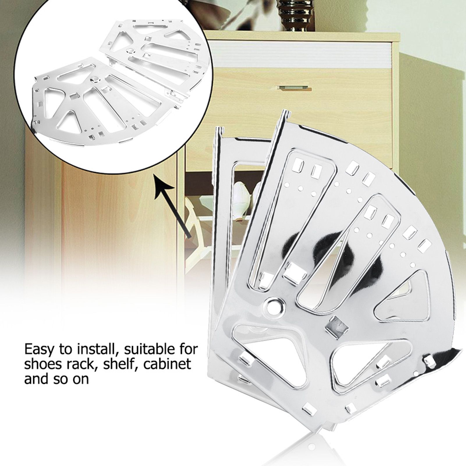 2Pcs Stainless Steel Shoes Drawer Cabinet Hinges Turing Rack Replacement Fittings(3 Layers) โ image 6