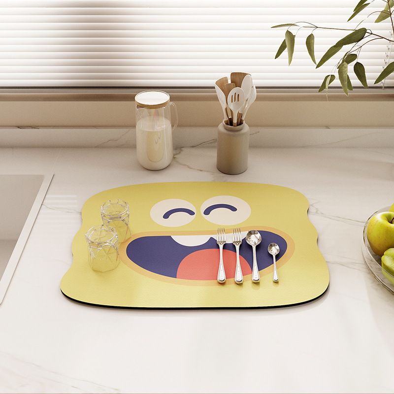 Creative Cartoon Pattern Dish Drying Mat|Easy Clean Abosrbent Quick Dry Pad|Multiple Usage Drainer Mats,30 × 40cm (2pcs) — image 2