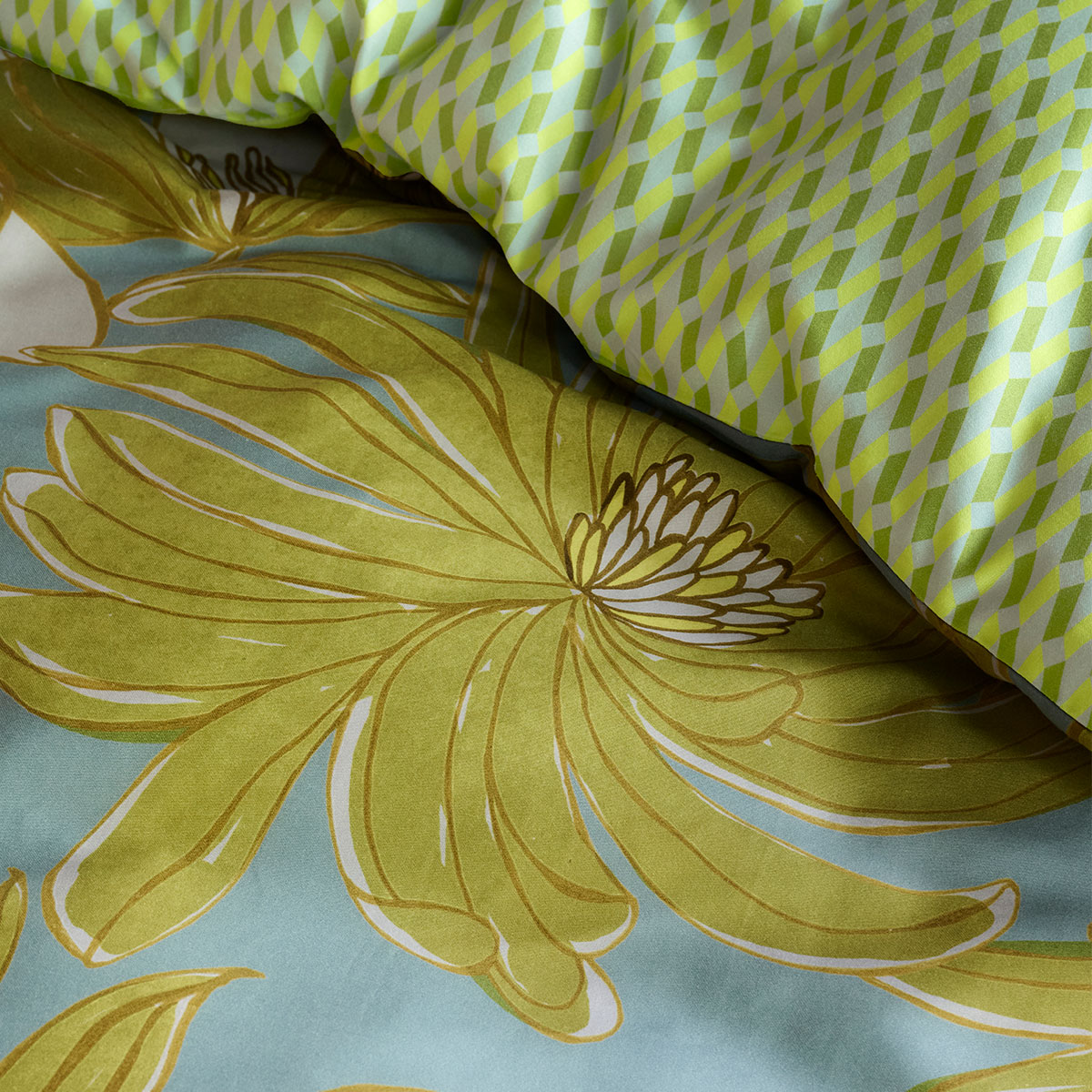 Oilily Melodi Green Cotton Floral Quilt Cover Set Queen — image 3