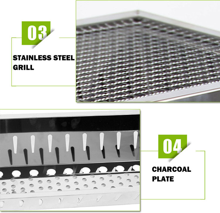 Stainless Steel Portable Outdoor BBQ Barbecue Grill Set Charcoal Kebab Picnic Camping Sets Medium โ image 5