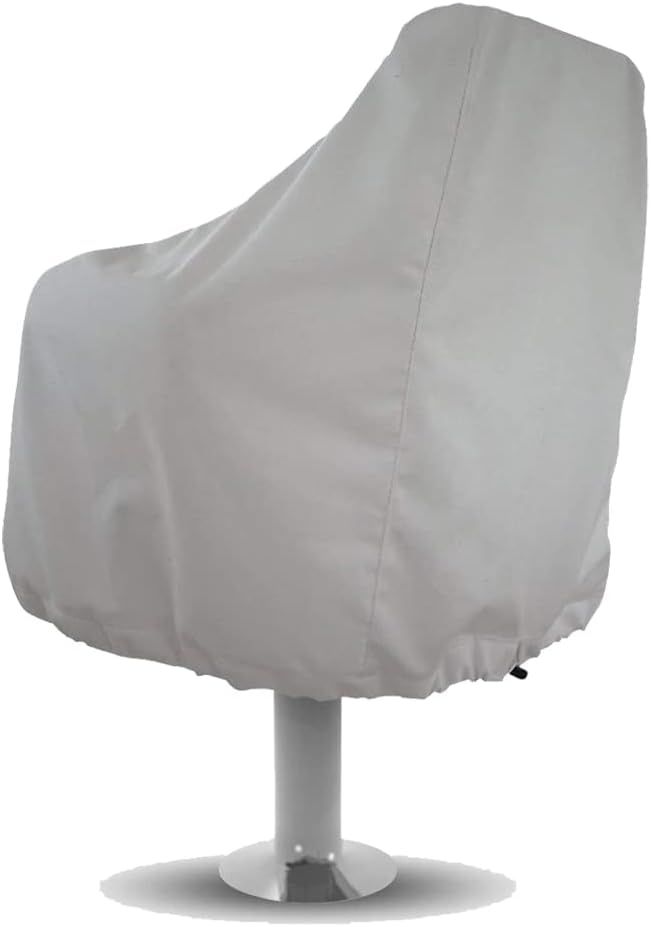 Waterproof Boat Captain Seat Cover, Weather Resistant Protective Cover for Pedestal and Pontoon Helm Chairs, Silver, 65 x 120 cm