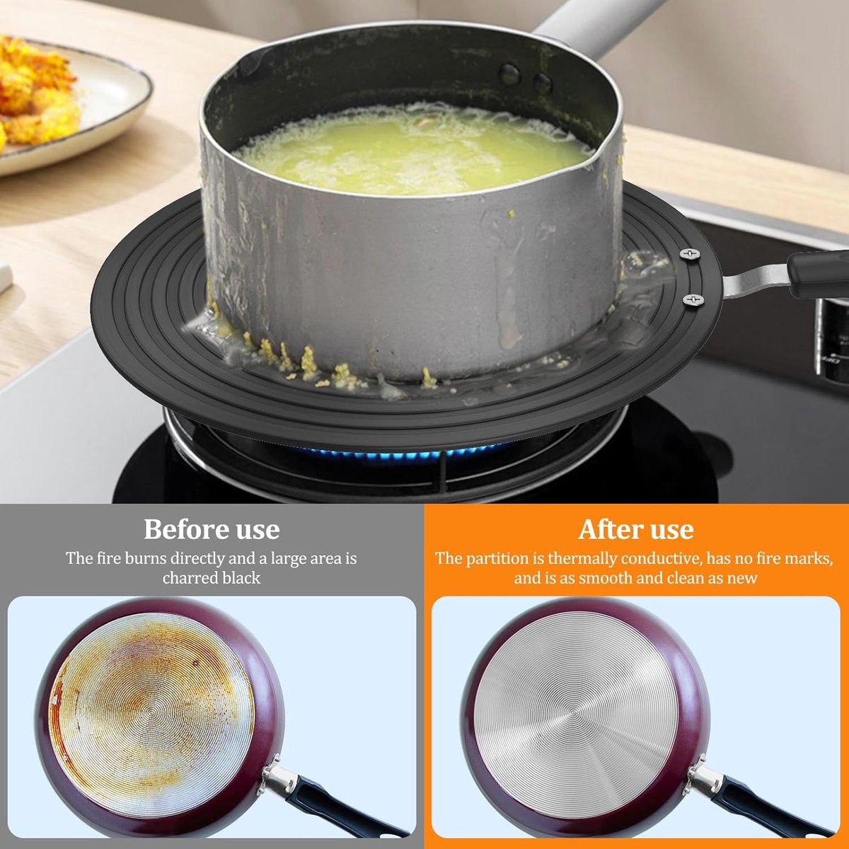 Adapter - Induction Adapter Plate 24 Cm - Cooktop Protector/Adapter - Heat Spreader Plate - Heat Conduction Plate for Gas Stove - Aluminum Gas Stove Spreader — image 4