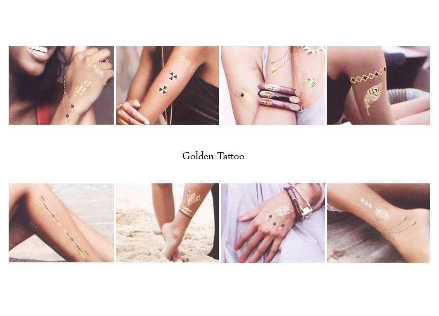 3pcs Metallic Tattoo Gold Silver Multicolor Flash Tattoo — image 2
