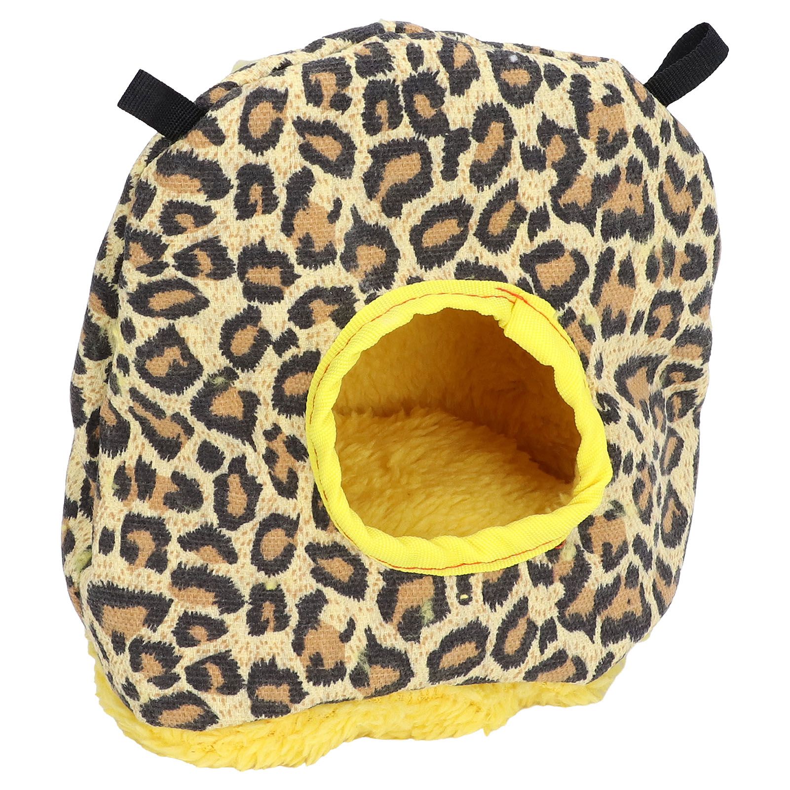 Warm Birdhouse Round Shape Soft Plush Save Space Easy Clean Safety Parrots HouseLeopard Print — image 4