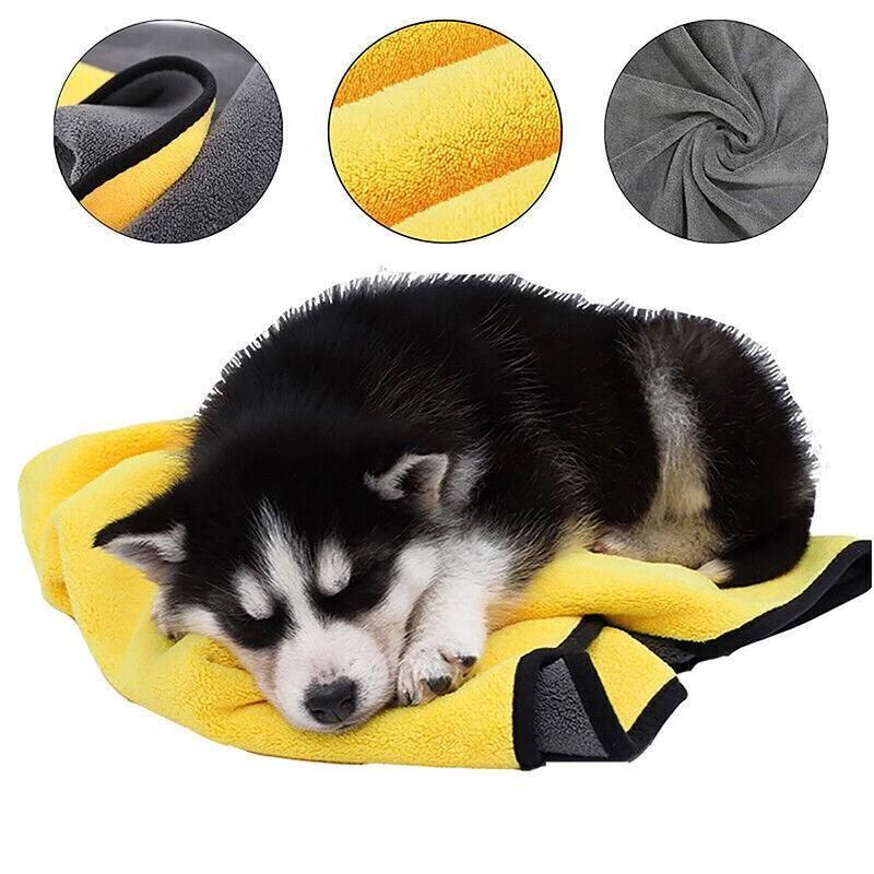 Pet Drying Towel Ultra-Absorbent Water Dog Cat Bath Microfiber Clean Soft Cloth - 30 X 30CM — image 6