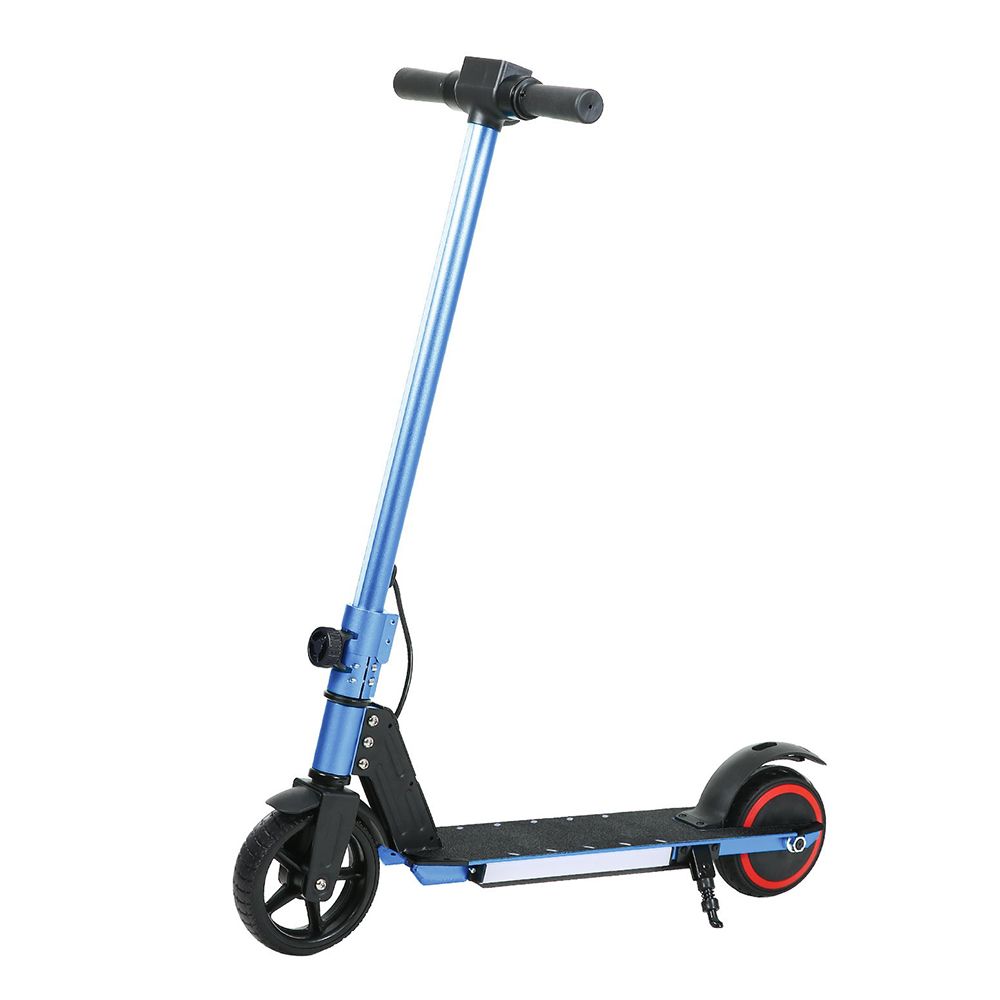 Electric Scooter 130W 16KM/H LED Light Folding Portable Riding Commuter Blue — image 3