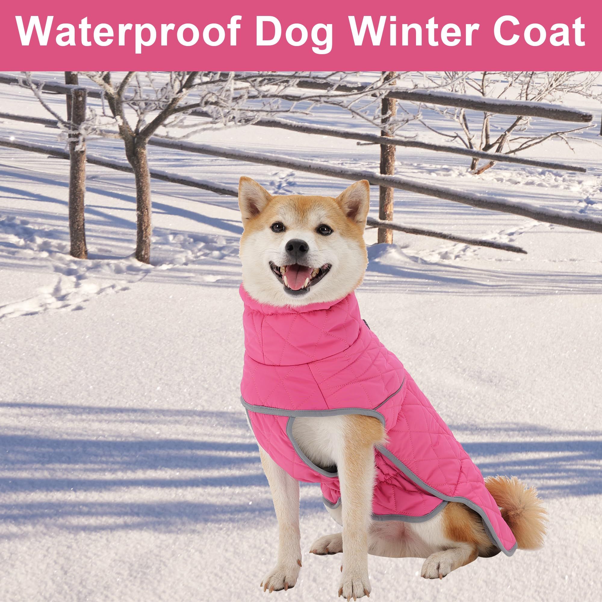 Winter Coat - Waterproof & Windproof Dog Puffer Jacket for Small to Large Dogs - Cold Weather Coat with Built-in Reflective Turtleneck & Adjustable Harness — image 2
