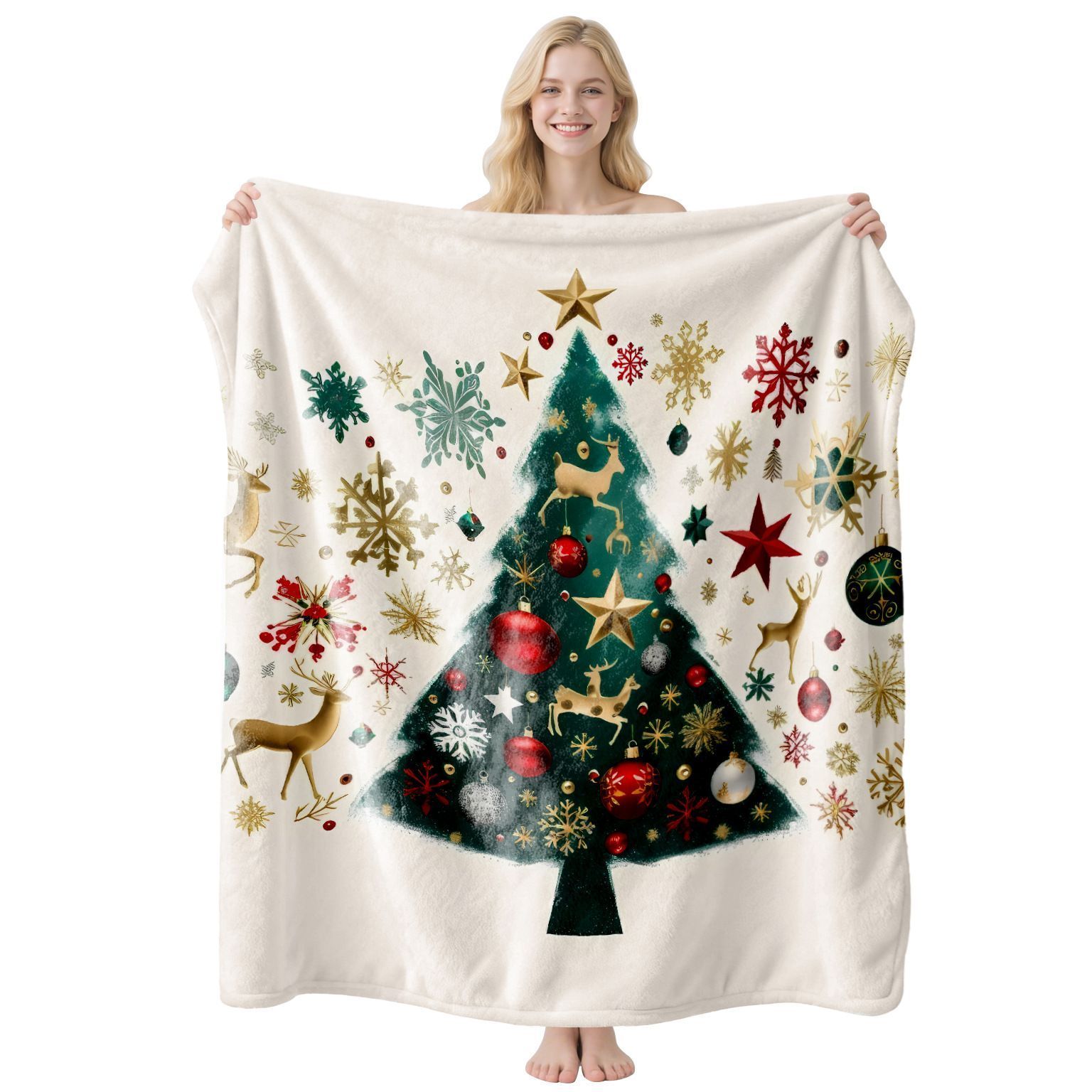 Christmas & Halloween Themed Flannel Small Blanket, Cozy Indoor Rest Air‑Condition Throw Cover, Nice Holiday Gifting Option, Style FLR‑111, Size M, 100 × 150cm