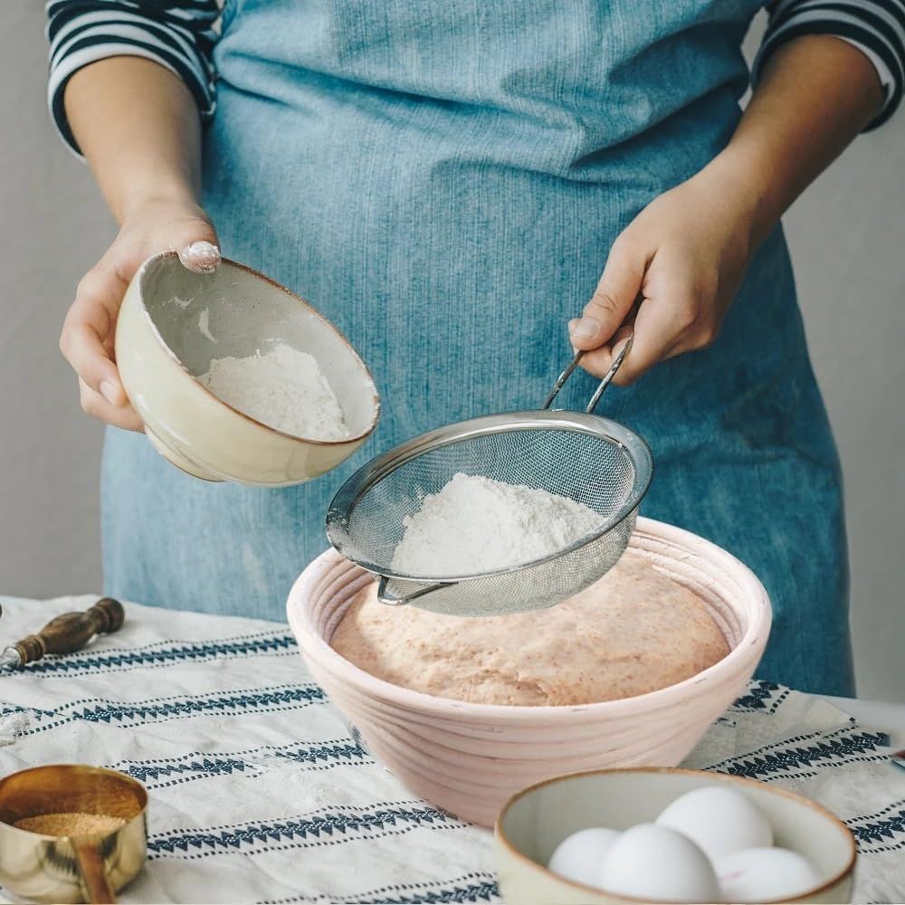 Bread Proofing Baskets Round Dough Proofing Bowls w/Liners Perfect for Home Sourdough Bakers Baking — image 3