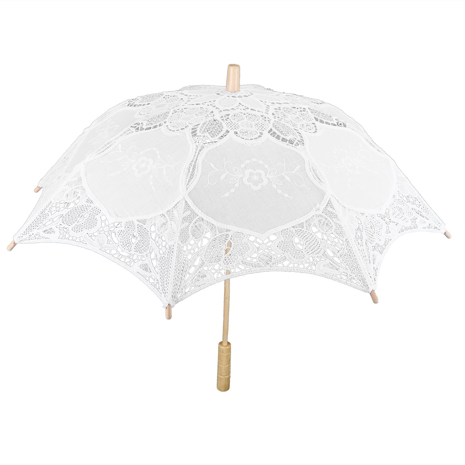 Lace Umbrella Wedding Bridal Parasol Umbrella for Photography Props Wedding SuppliesL White β image 6