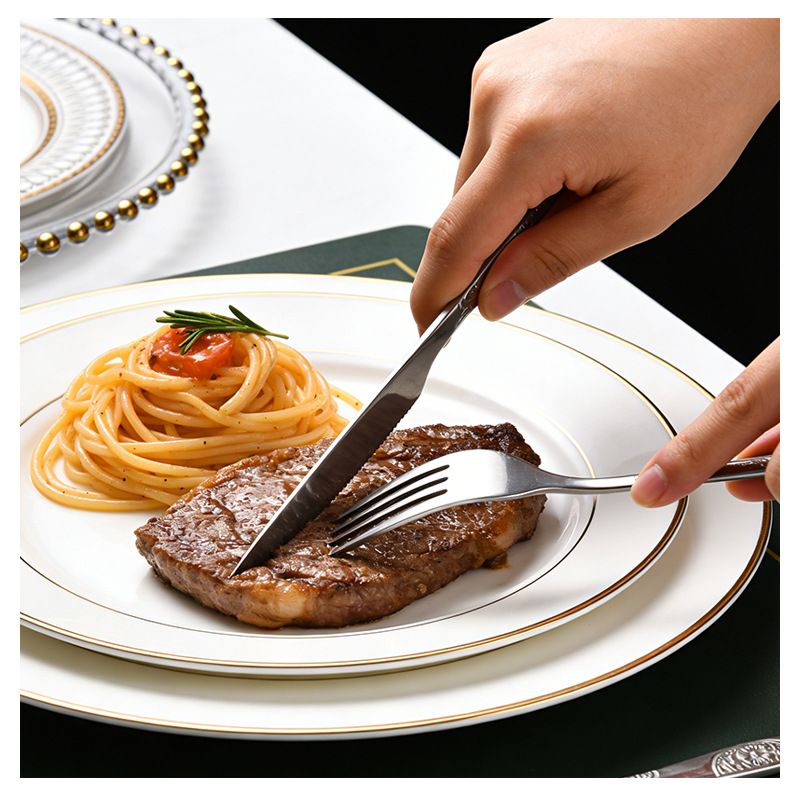 Stainless Steel Portable Cutlery Set, 5‑Pcs Steak Knife Fork Spoon Teaspoon with Storage Pouch, Floral Embossed Outdoor Travel Camping Reusable Flatware Set — image 5